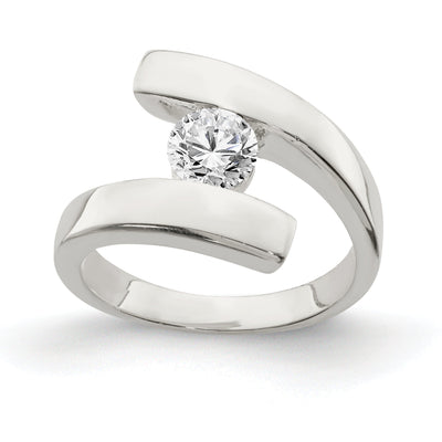 Silver Solitaire Round Cubic Zirconia Ring at $ 41.48 only from Jewelryshopping.com