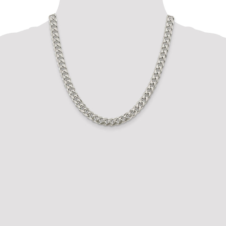 Silver 8.50-mm Solid Domed Link Curb Chain