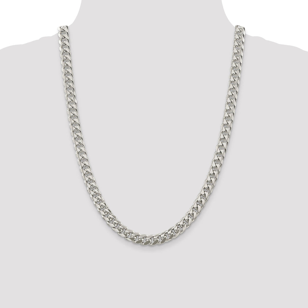 Silver 8.50-mm Solid Domed Link Curb Chain
