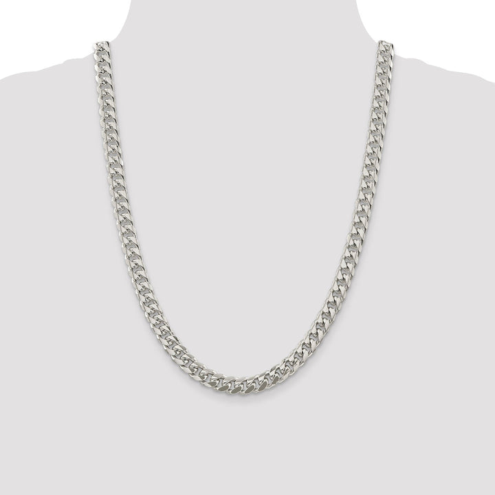 Silver 8.50-mm Solid Domed Link Curb Chain