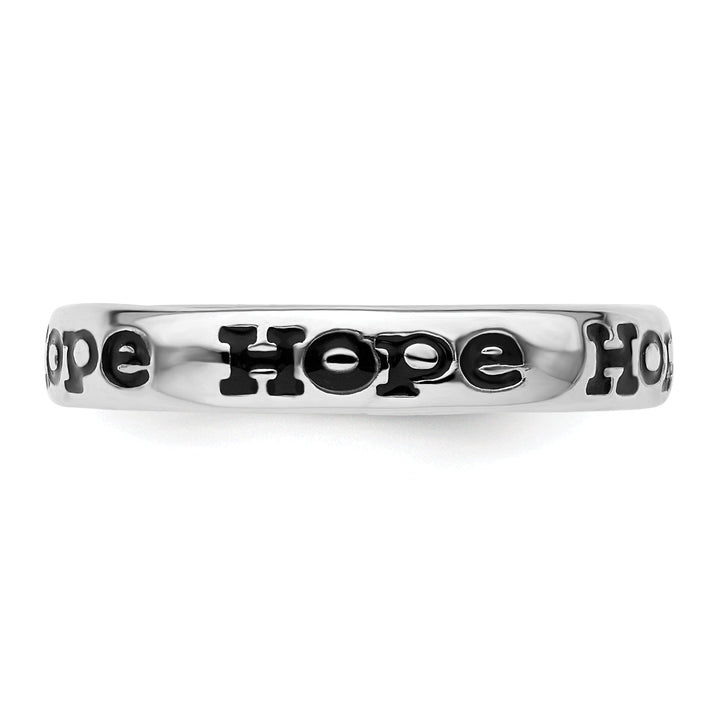 Sterling Silver Polished Enameled Hope Ring