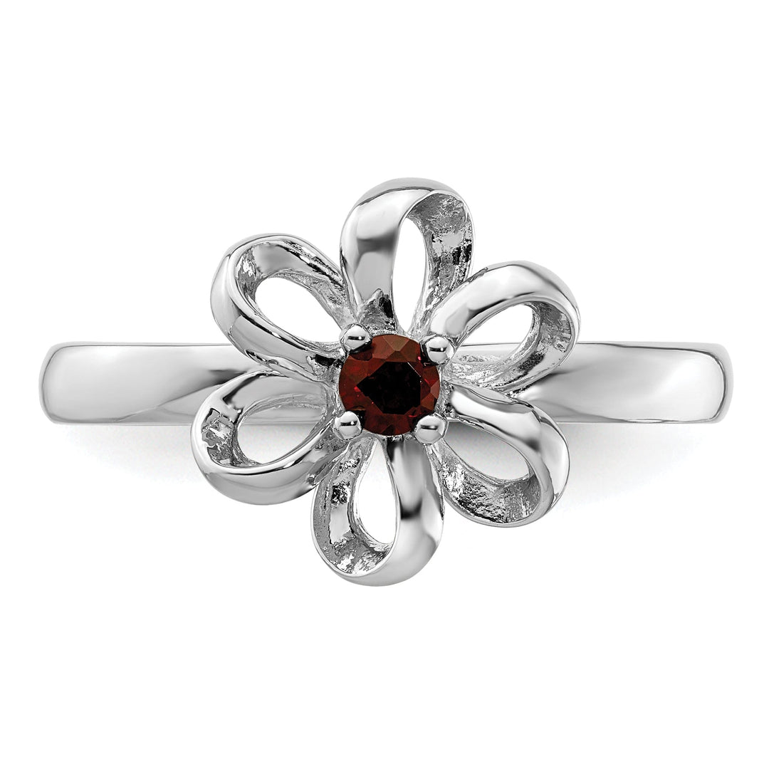 Sterling Silver Stackable Expressions Garnet Ring