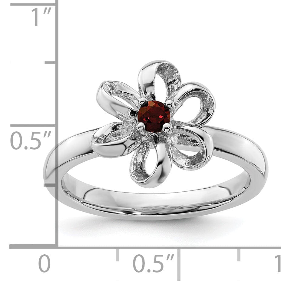 Sterling Silver Stackable Expressions Garnet Ring