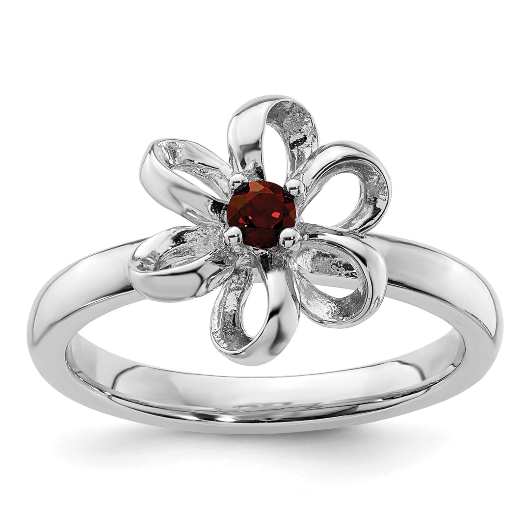 Sterling Silver Stackable Expressions Garnet Ring