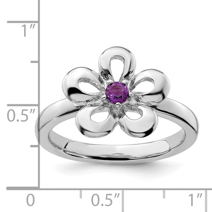 Sterling Silver Stackable Expressions Flower Ring