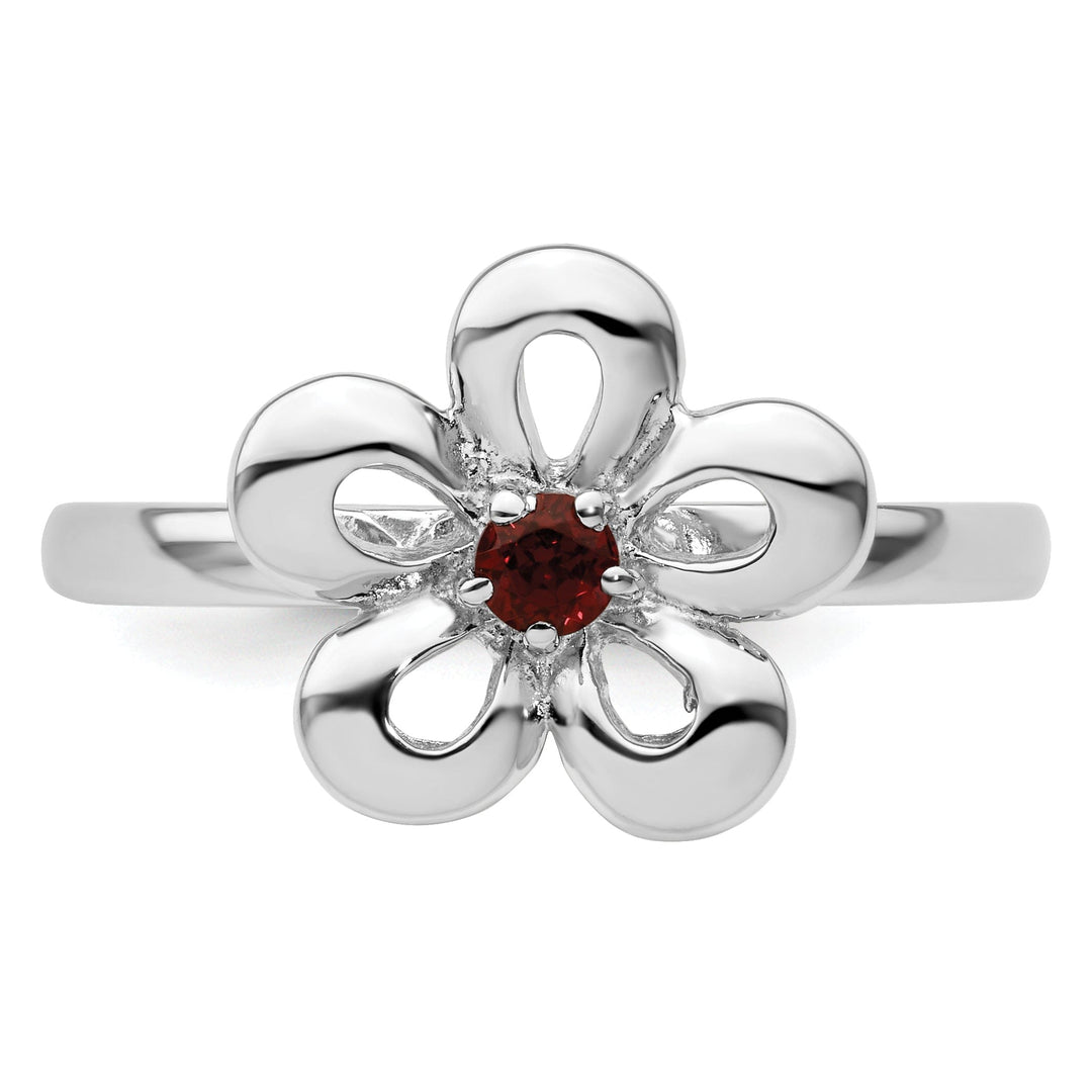 Sterling Silver Stackable Expressions Garnet Ring