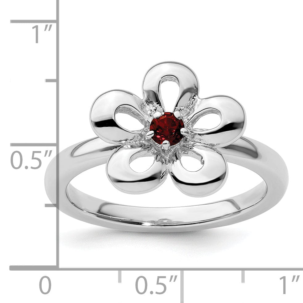 Sterling Silver Stackable Expressions Garnet Ring