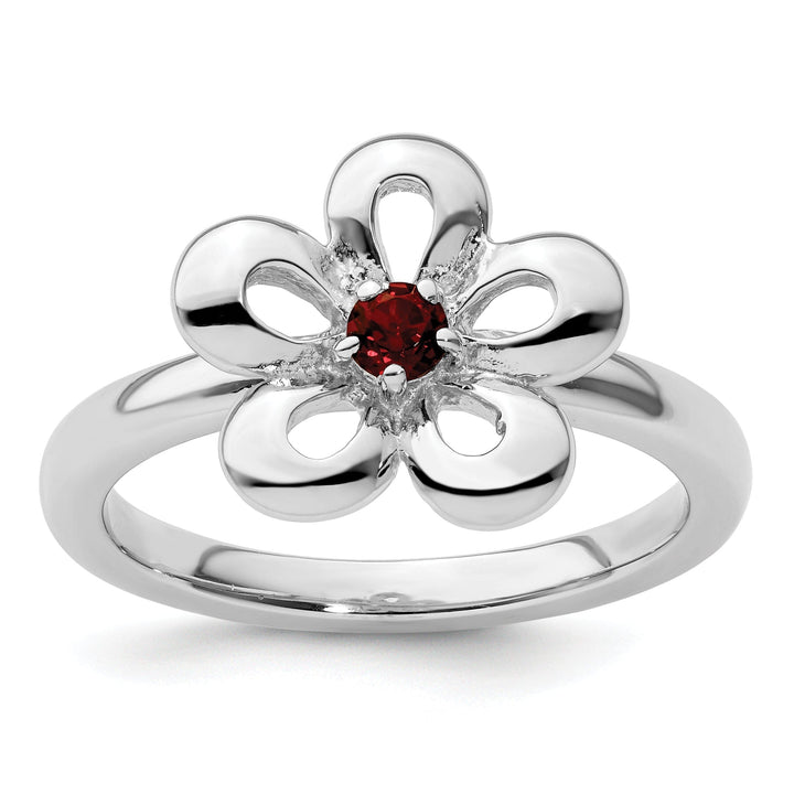 Sterling Silver Stackable Expressions Garnet Ring