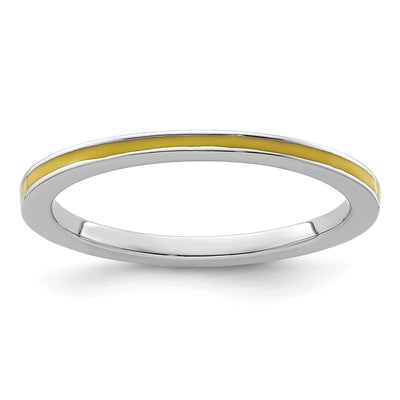 Sterling Silver Yellow Enameled 1.5MM Ring at $ 14.2 only from Jewelryshopping.com