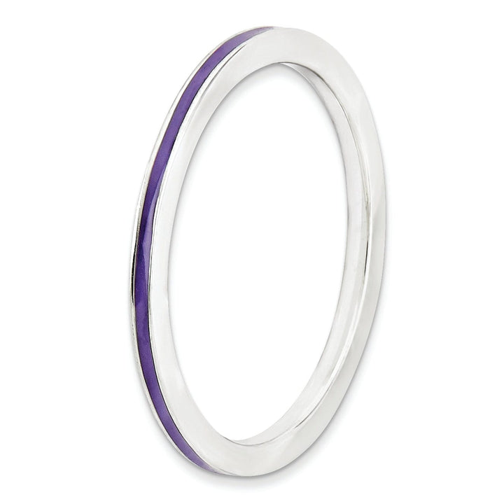 Sterling Silver Purple Enameled 1.5MM Ring