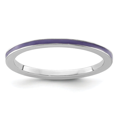 Sterling Silver Purple Enameled 1.5MM Ring