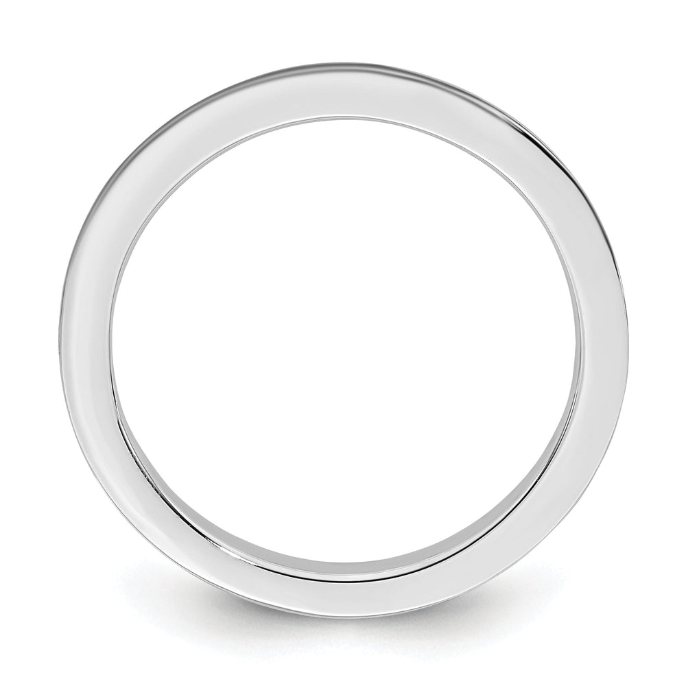 Sterling Silver White Enameled 1.5MM Ring