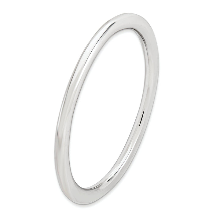 Sterling Silver Rhodium Polished Ring