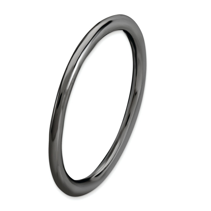 Sterling Silver Black-Plated Polished Ring