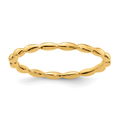 Sterling Silver Gold-Plated Rice Bead Ring at $ 19.36 only from Jewelryshopping.com