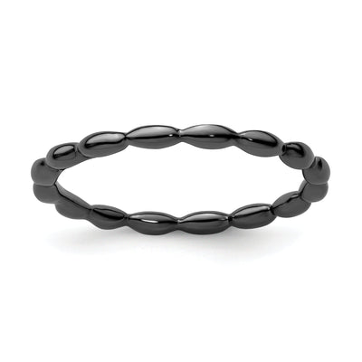 Sterling Silver Black-Plated Rice Bead Ring at $ 16.52 only from Jewelryshopping.com