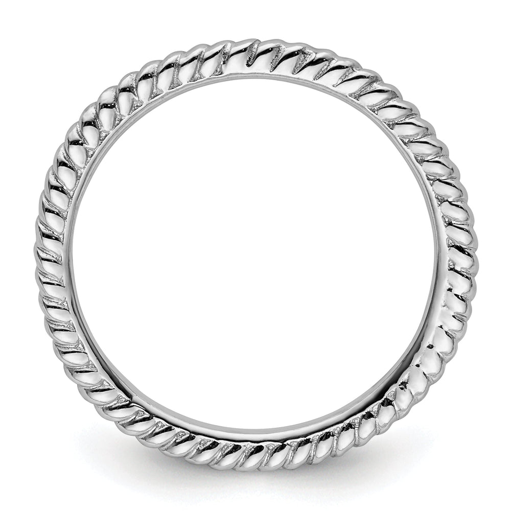 Sterling Silver Rhodium Twisted Ring