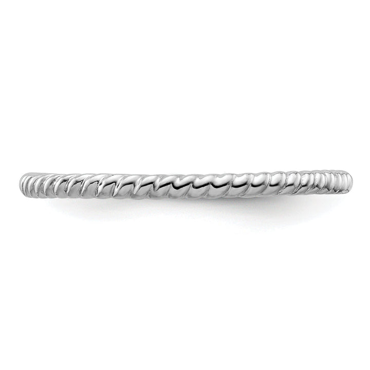 Sterling Silver Rhodium Twisted Ring