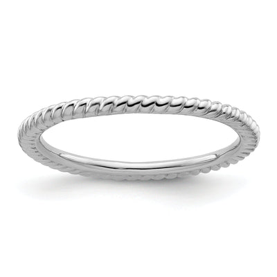 Sterling Silver Rhodium Twisted Ring at $ 16.2 only from Jewelryshopping.com