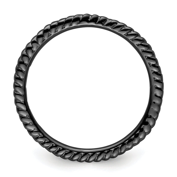 Sterling Silver Black-Plated Twisted Ring