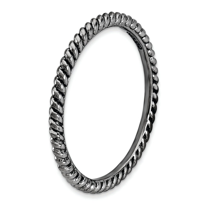 Sterling Silver Black-Plated Twisted Ring