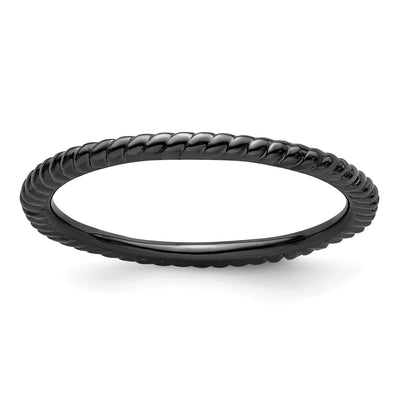 Sterling Silver Black-Plated Twisted Ring at $ 16.42 only from Jewelryshopping.com