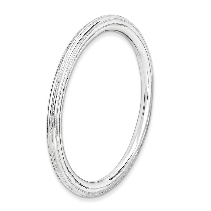 Sterling Silver Rhodium Step-Down Ring