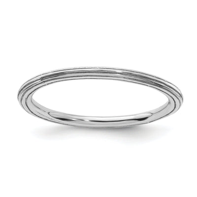 Sterling Silver Rhodium Step-Down Ring at $ 16.14 only from Jewelryshopping.com