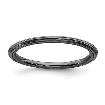 Sterling Silver Black-Plated Step-Down Ring at $ 16.38 only from Jewelryshopping.com