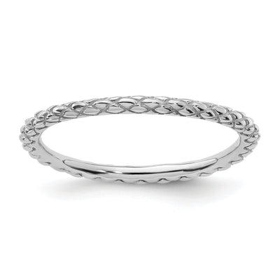 Sterling Silver Rhodium Criss-Cross Ring at $ 16.14 only from Jewelryshopping.com