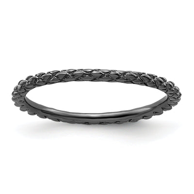 Sterling Silver Black-Plated Criss-Cross Ring at $ 16.52 only from Jewelryshopping.com