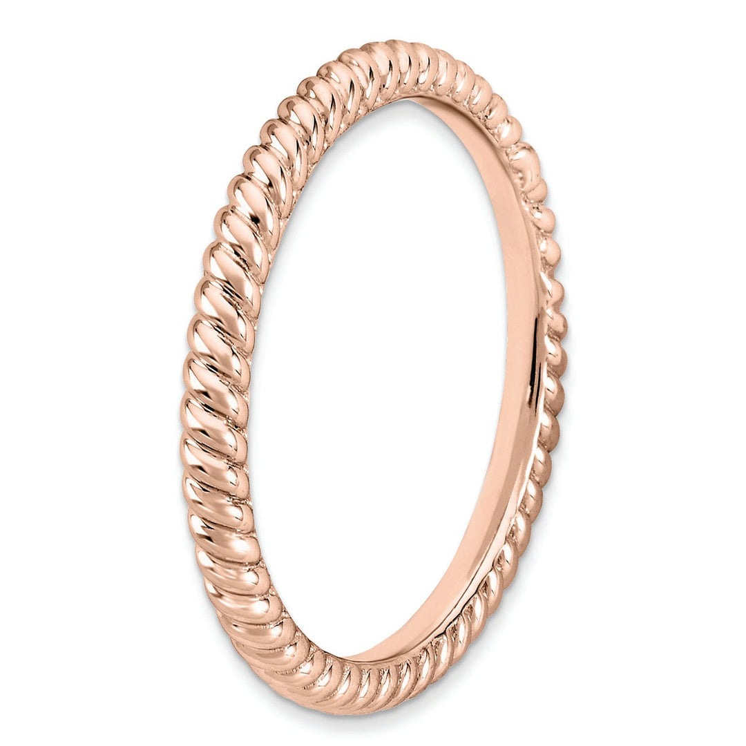 Sterling Silver Pink-Plated Twisted Ring