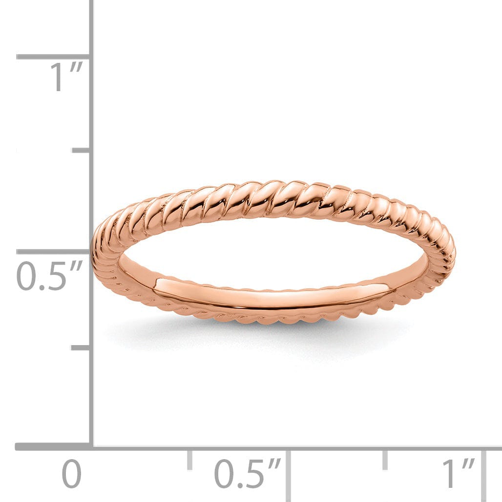 Sterling Silver Pink-Plated Twisted Ring