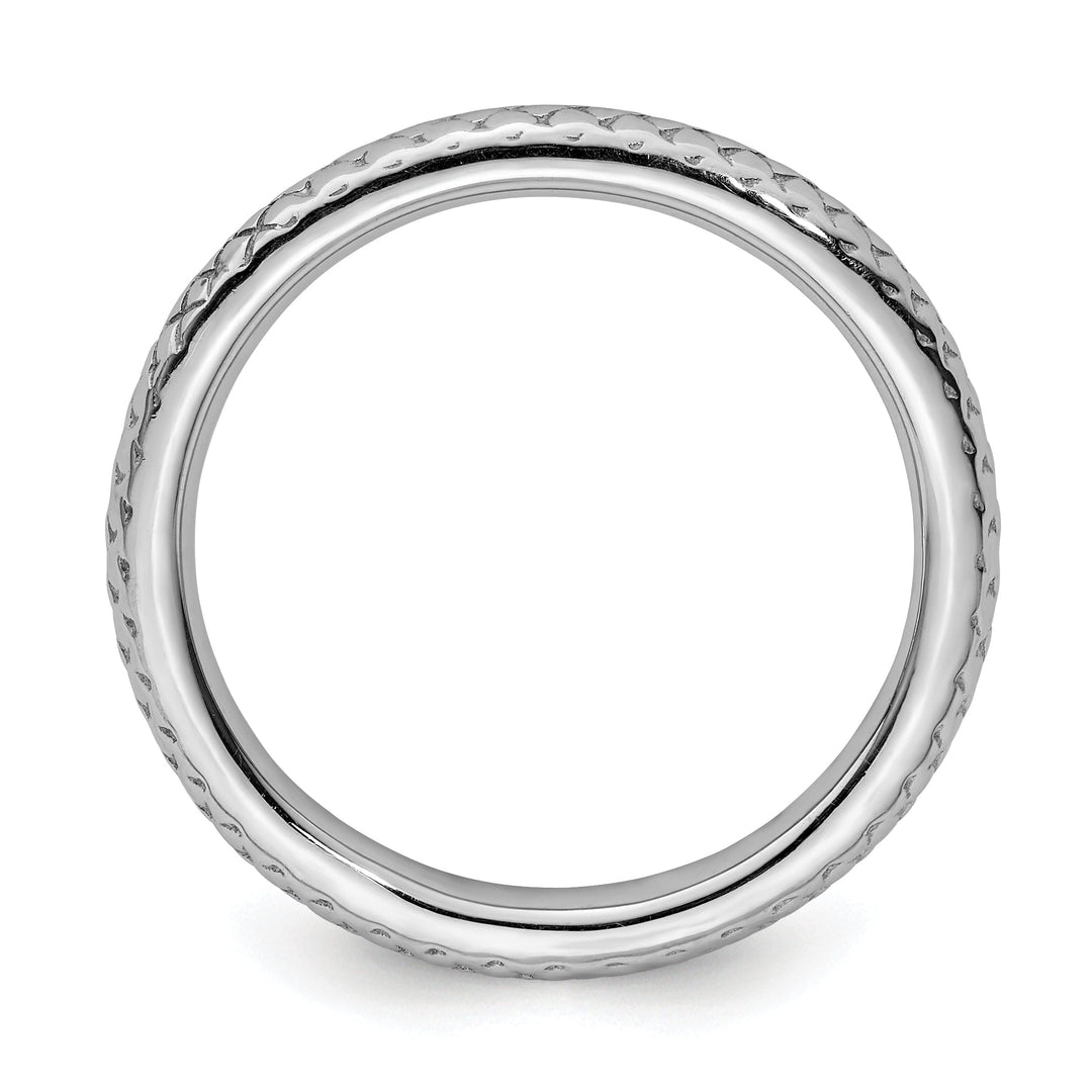 Sterling Silver Rhodium Cable Ring