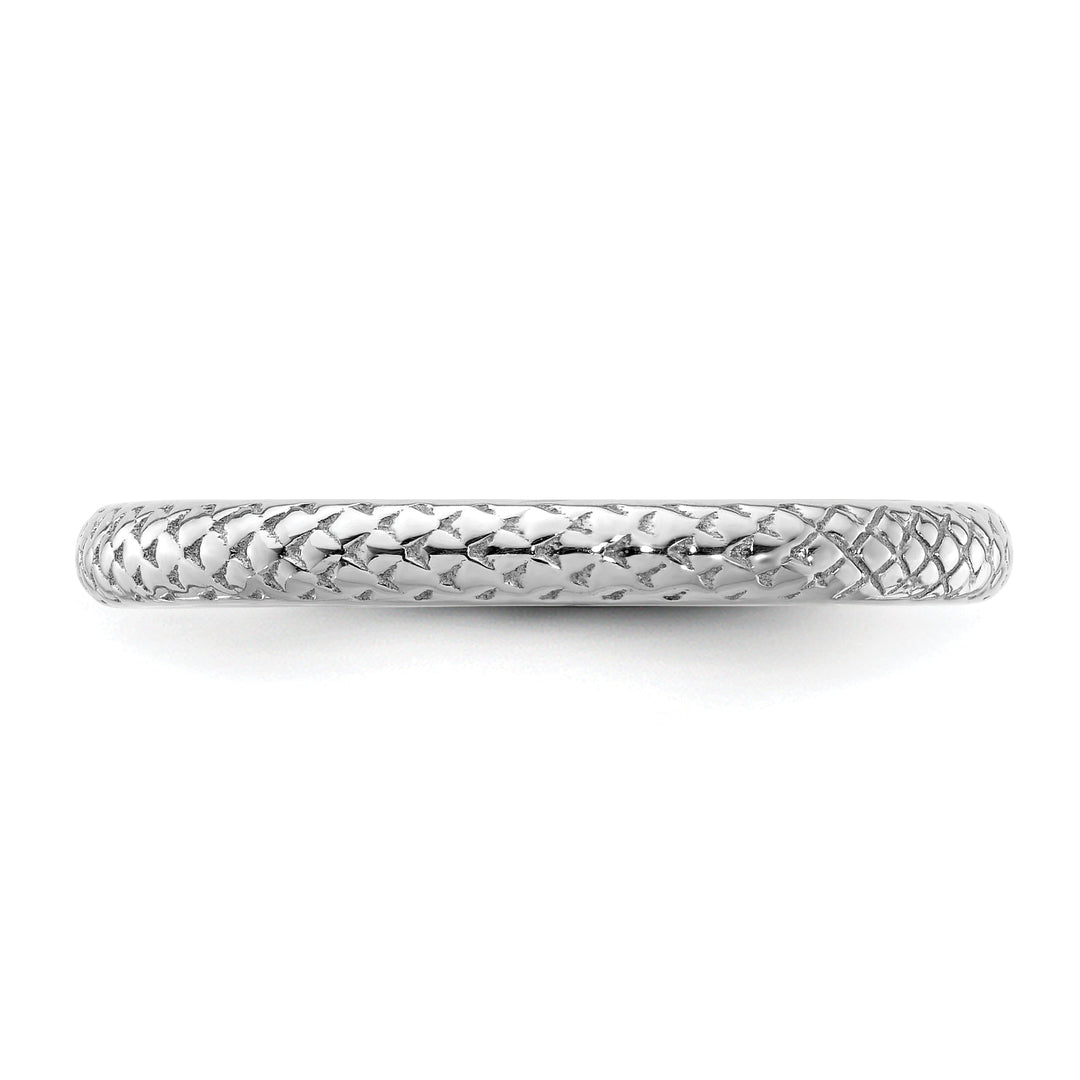 Sterling Silver Rhodium Cable Ring