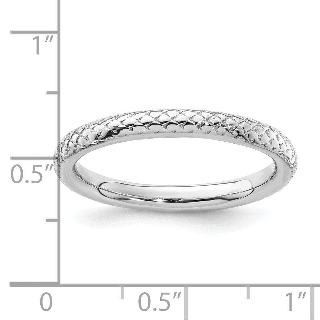 Sterling Silver Rhodium Cable Ring