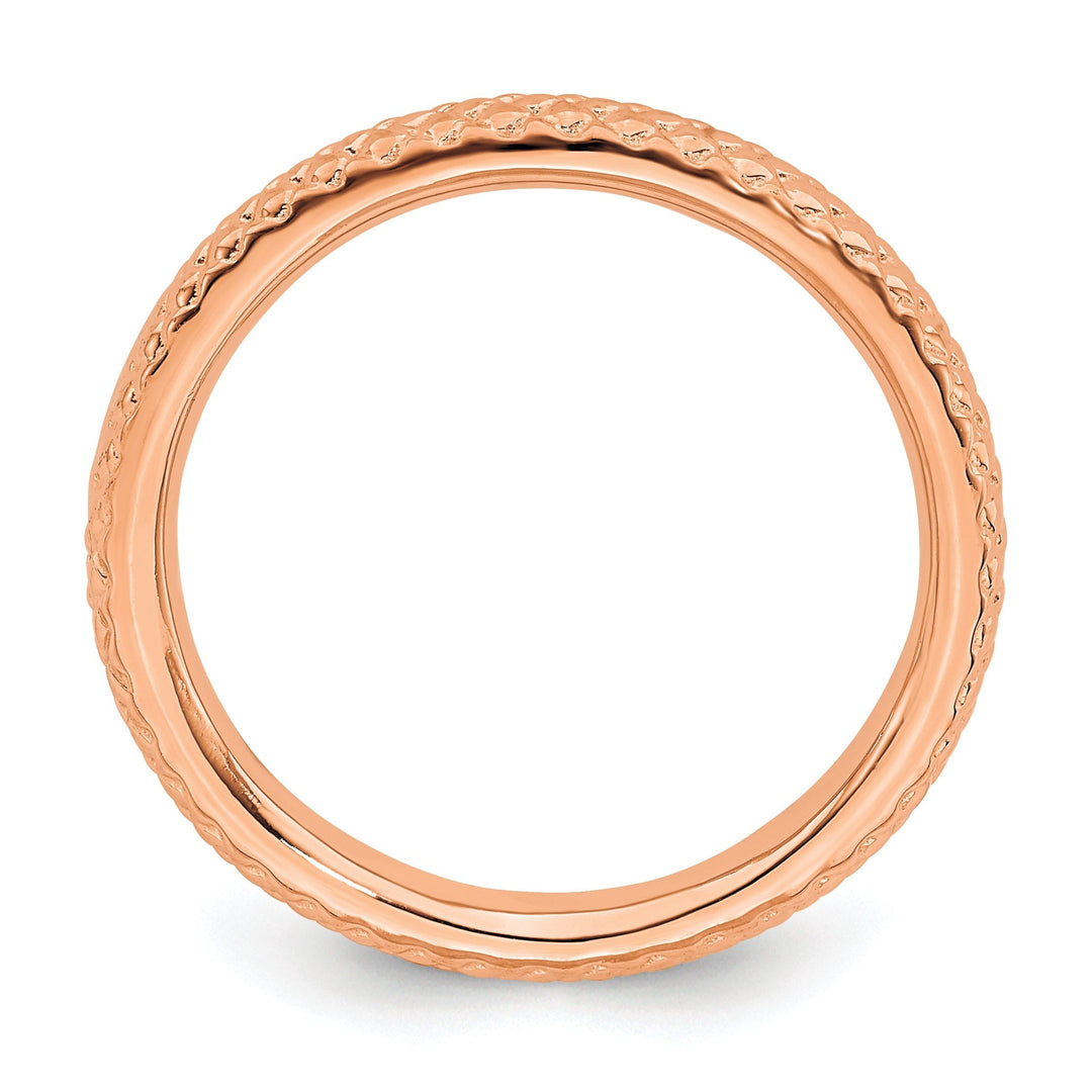 Sterling Silver Pink-Plated Cable Ring