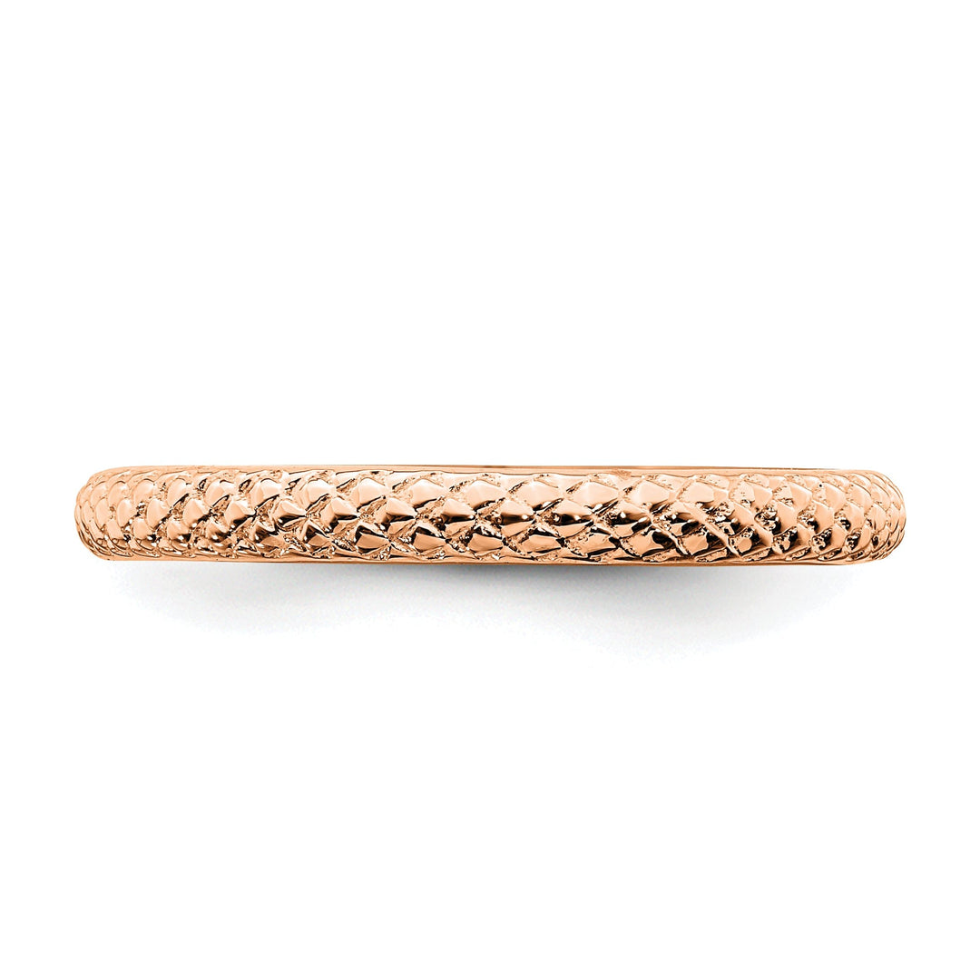 Sterling Silver Pink-Plated Cable Ring