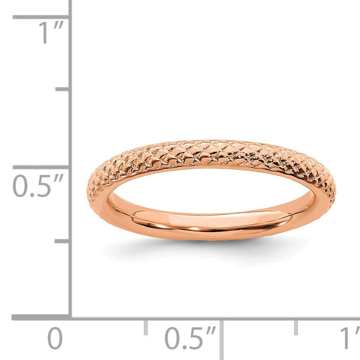 Sterling Silver Pink-Plated Cable Ring