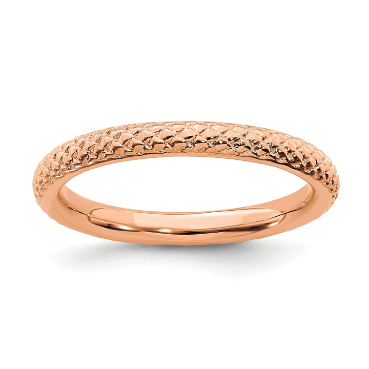 Sterling Silver Pink-Plated Cable Ring