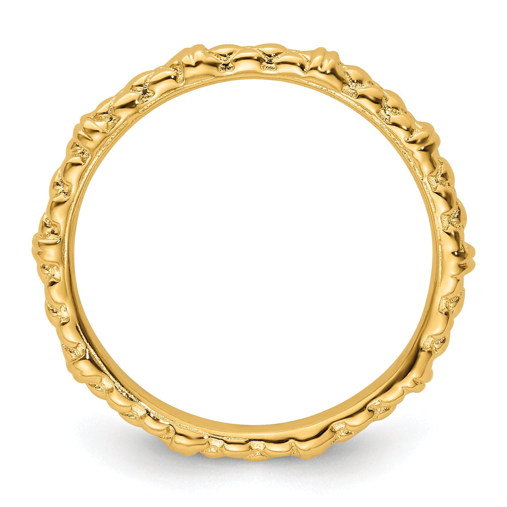 Sterling Silver Gold-Plated Cable Ring