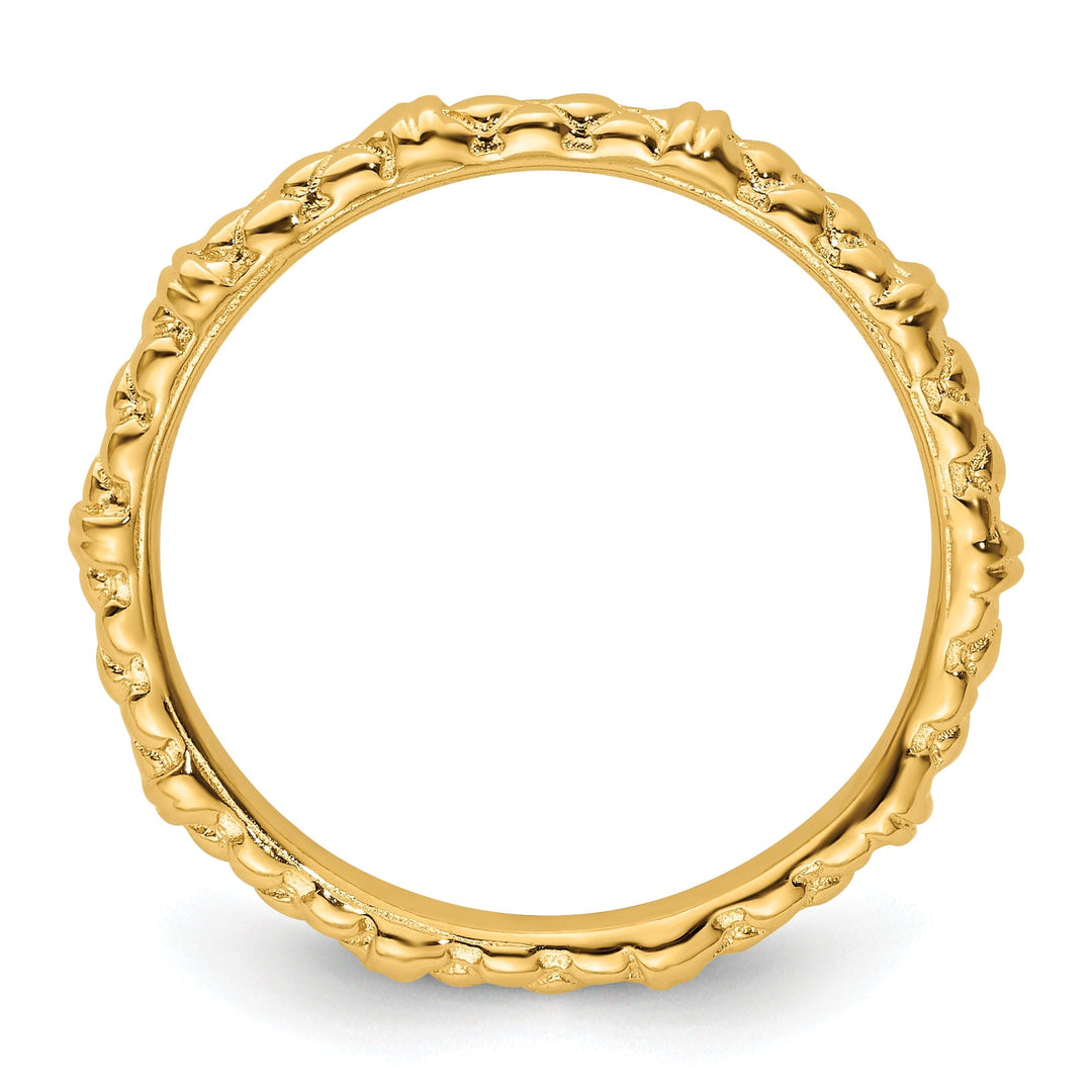 Sterling Silver Gold-Plated Cable Ring