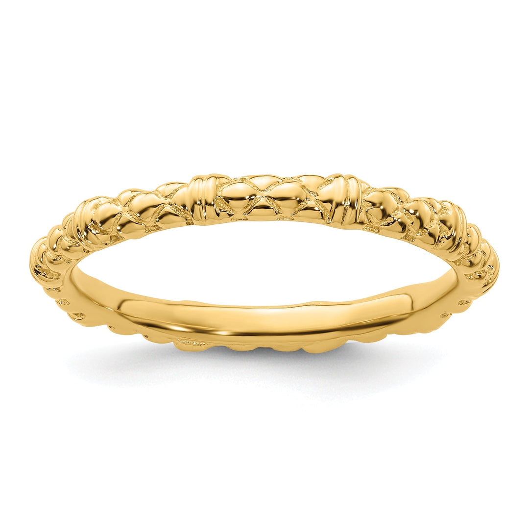 Sterling Silver Gold-Plated Cable Ring