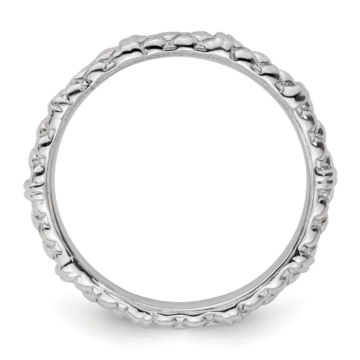 Sterling Silver Rhodium Cable Ring