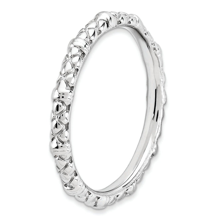 Sterling Silver Rhodium Cable Ring