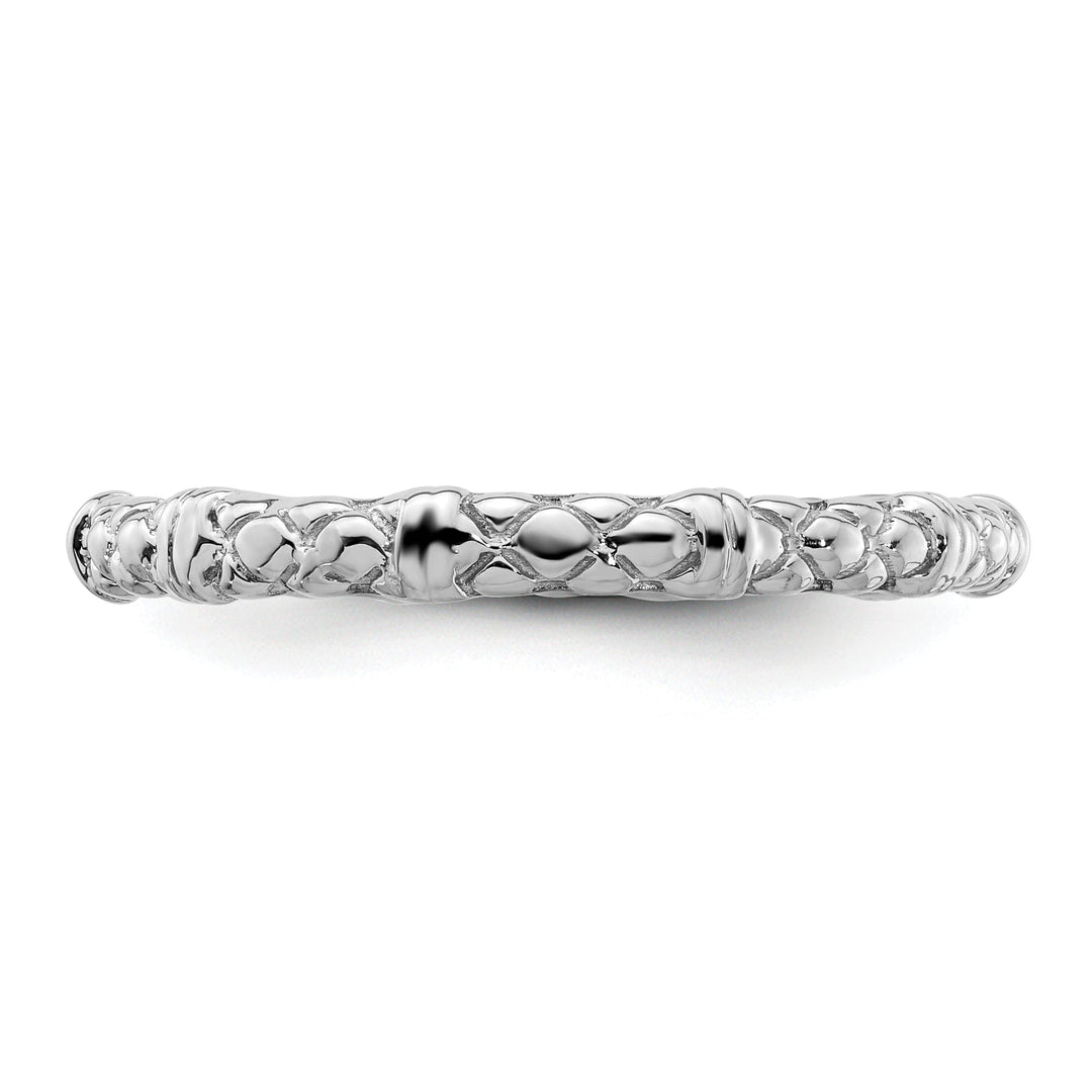 Sterling Silver Rhodium Cable Ring