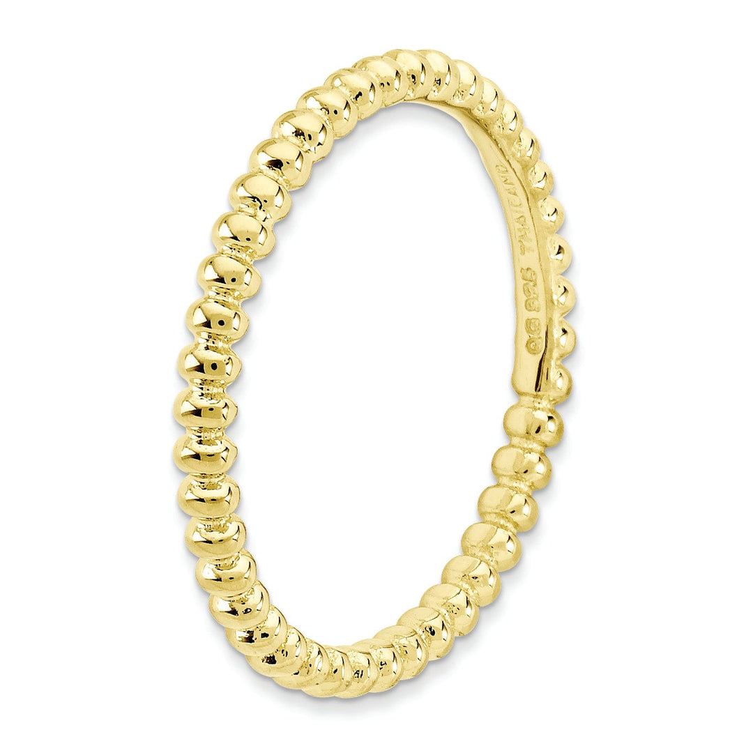 Sterling Silver Gold-Plated Beaded Ring