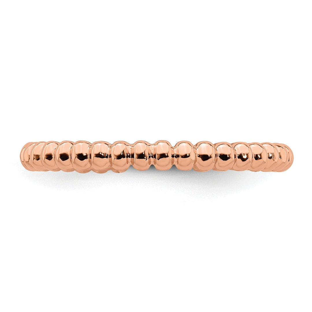Sterling Silver Pink-Plated Beaded Ring