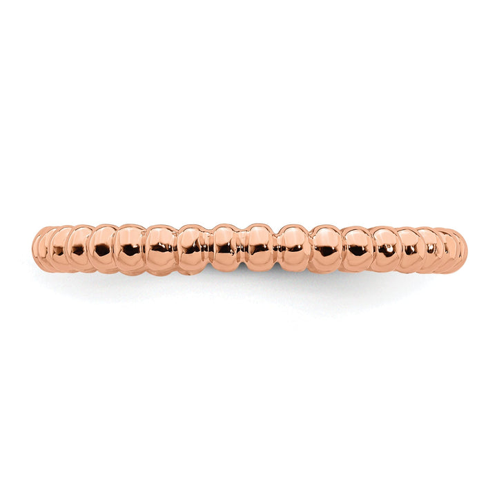 Sterling Silver Pink-Plated Beaded Ring