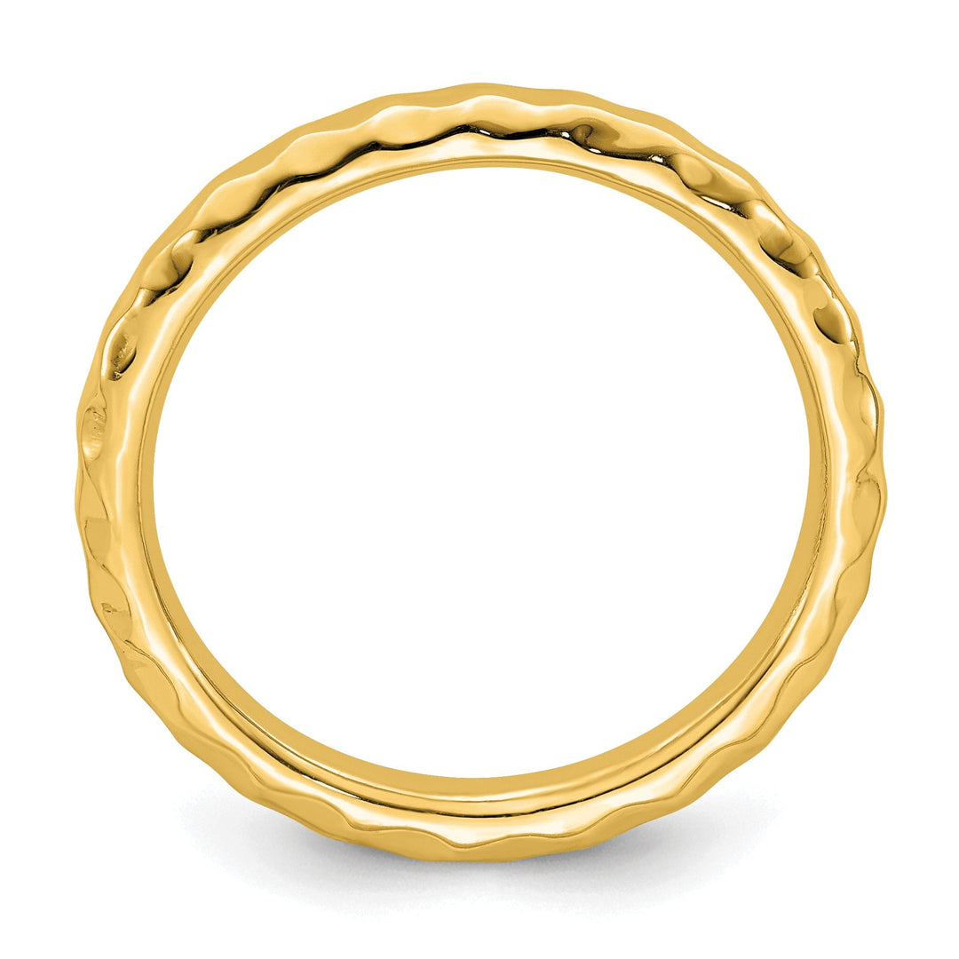 Sterling Silver Gold-Plated Hammered Ring